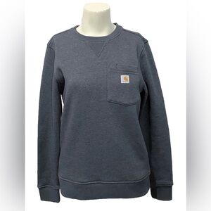 Carhartt Womens XS Clarksburg Sweatshirt Carbon Heather Relaxed Fit Pullover EUC